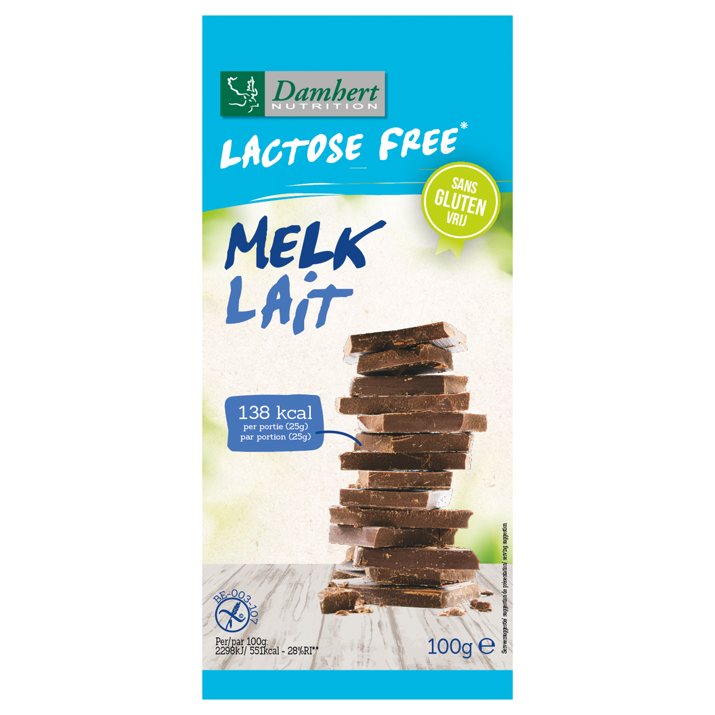 Damhert Lactose Free Chocoladetablet Melk