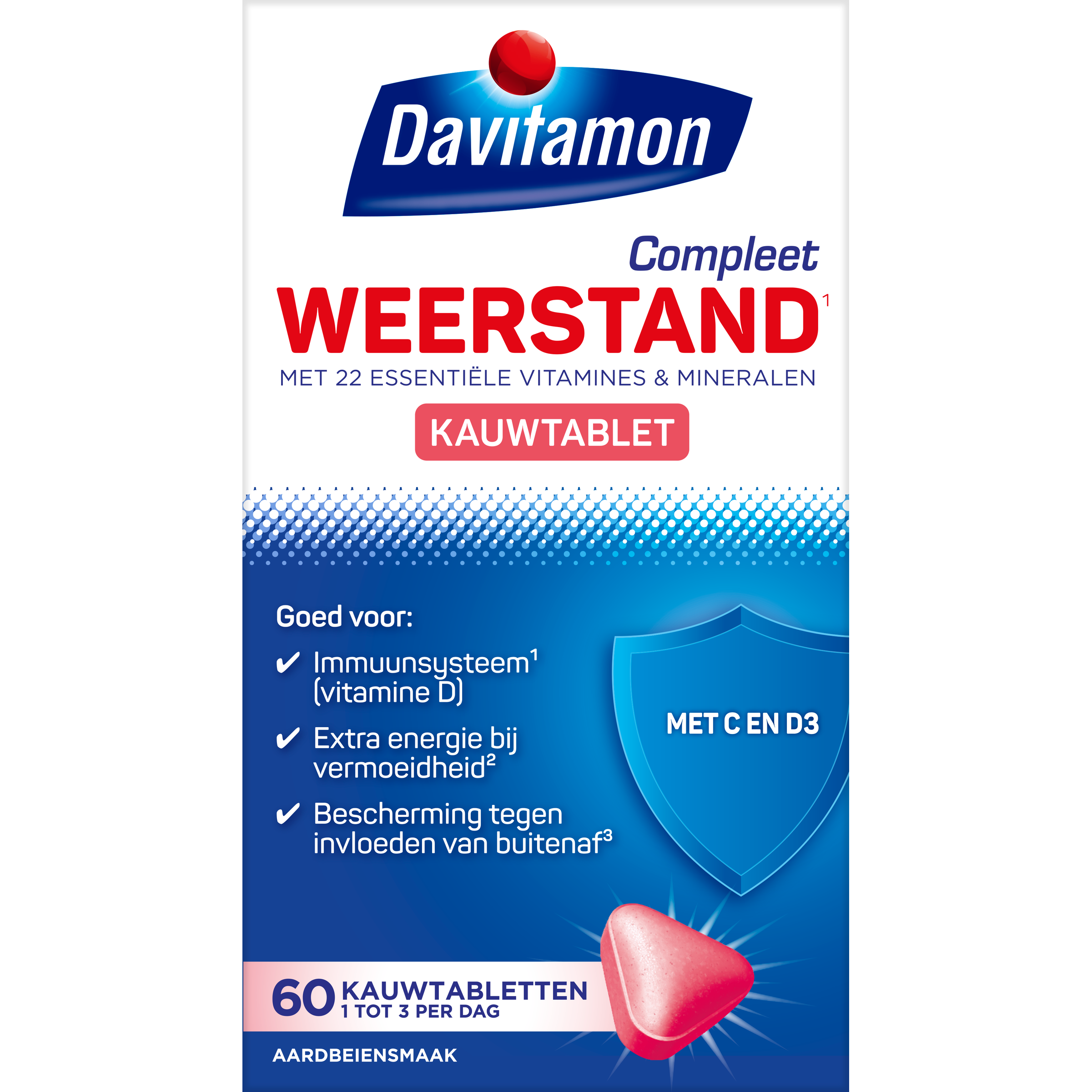 Davitamon Compleet Weerstand Kauwvitamines Aardbei