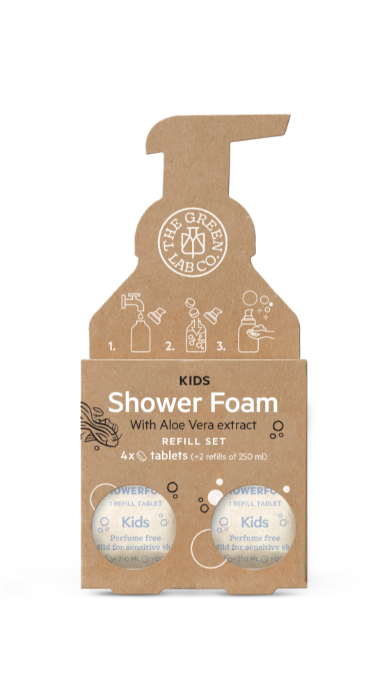 The Green Lab Co. Navul set Doucheschuim Tabletten 4x - Kids