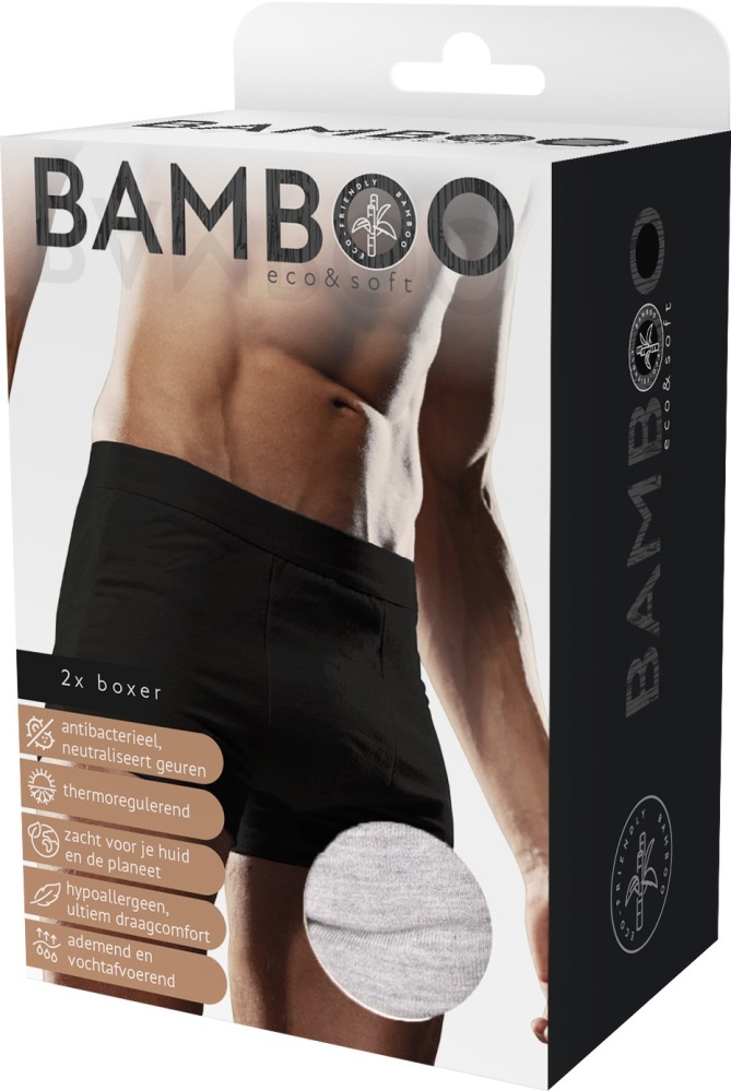 Naproz Bamboo Men's Original Boxer Grijs 2-Pack XL