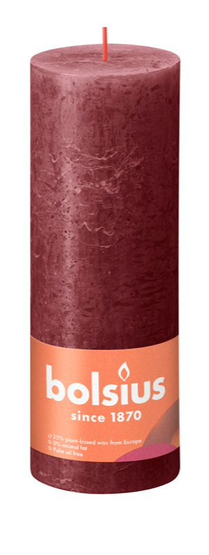 Bolsius Rustiek Stompkaars Red Velvet 190/68