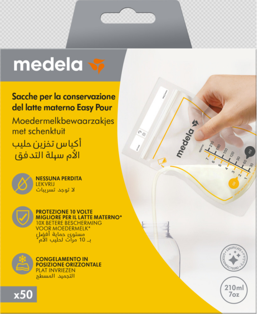Medela Moedermelk Bewaarzakjes met Schenktuit 210cc