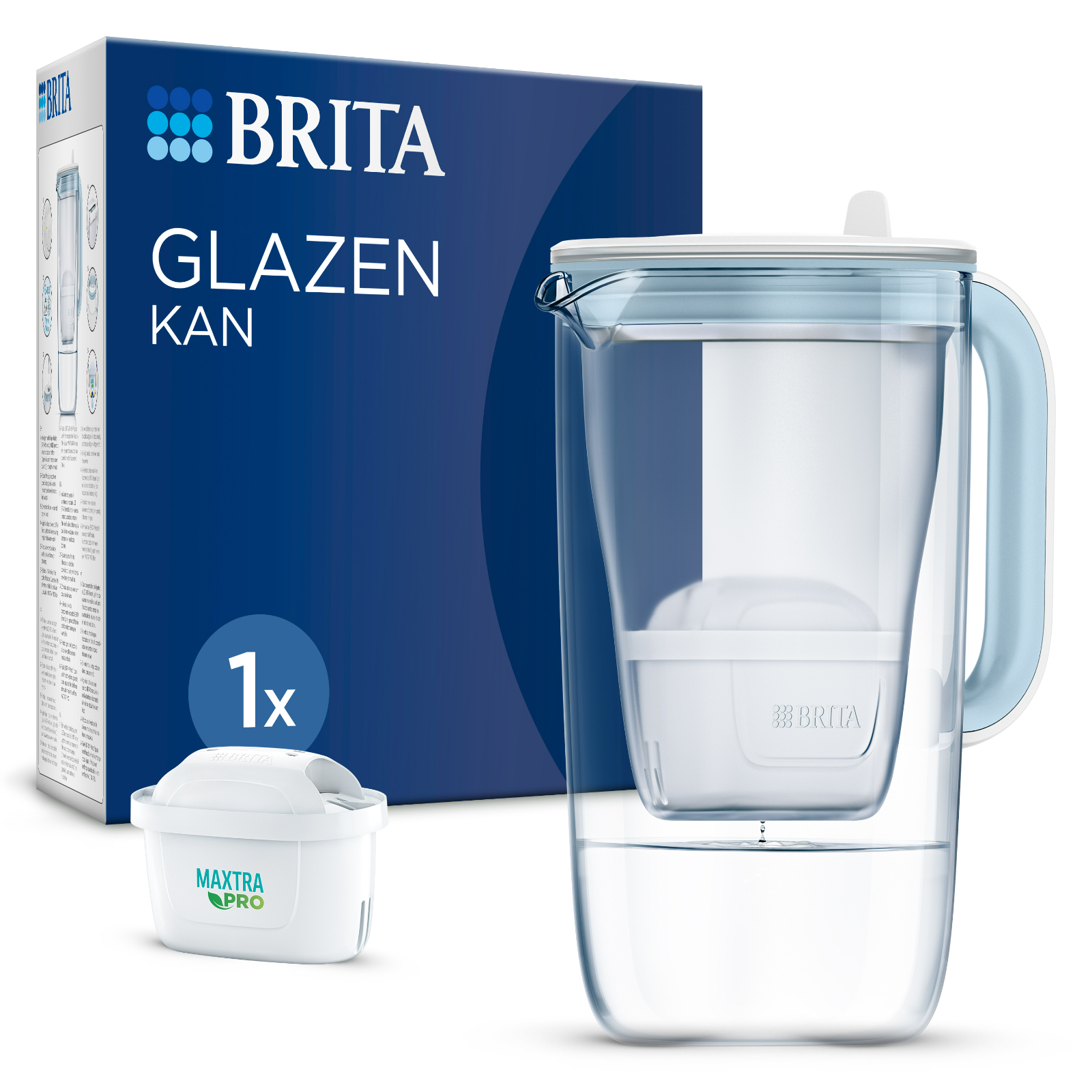 Brita Glas Filterkan + 1 Maxtra Filterpatroon