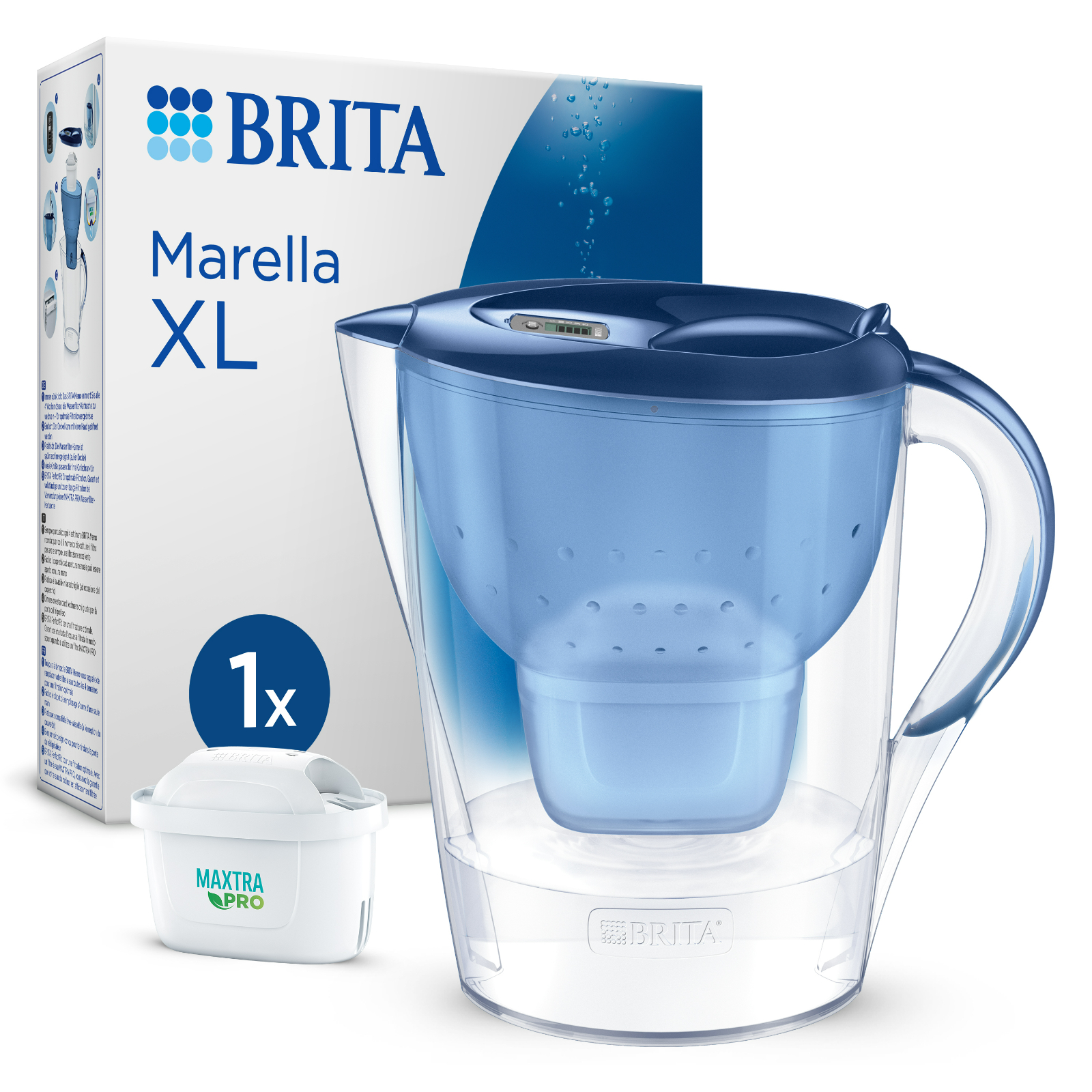 Brita Waterfilterkan Marella Blauw XL + 1 Maxtra Filterpatroon