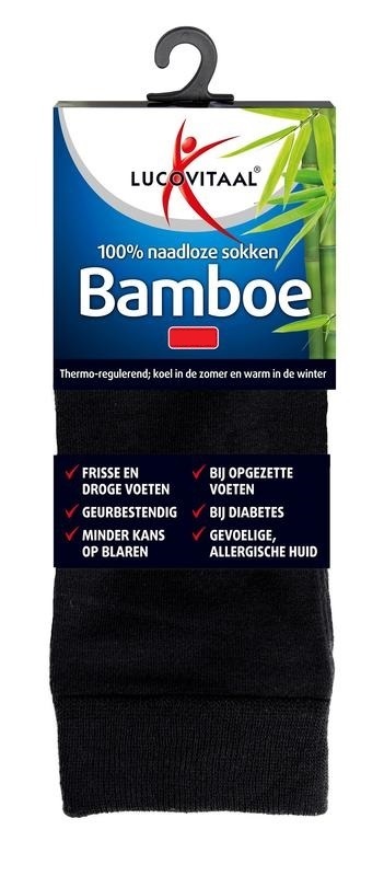 Lucovitaal Bamboe Sokken Zwart 43-46