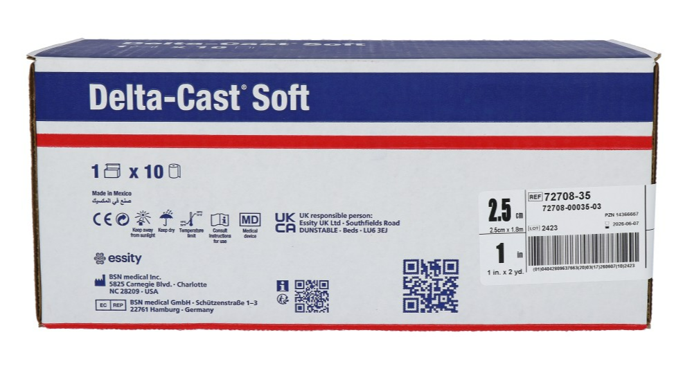 Delta Cast Soft Blauw Stabilisatie Verband 1.8x2,5 Cm
