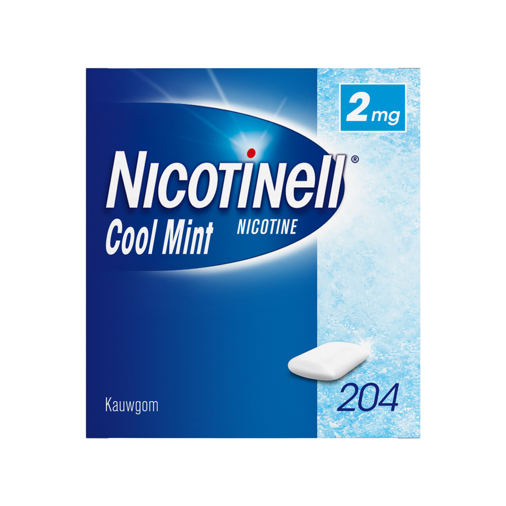 Nicotinell Kauwgum Cool Mint 2 mg -  voor stoppen met roken