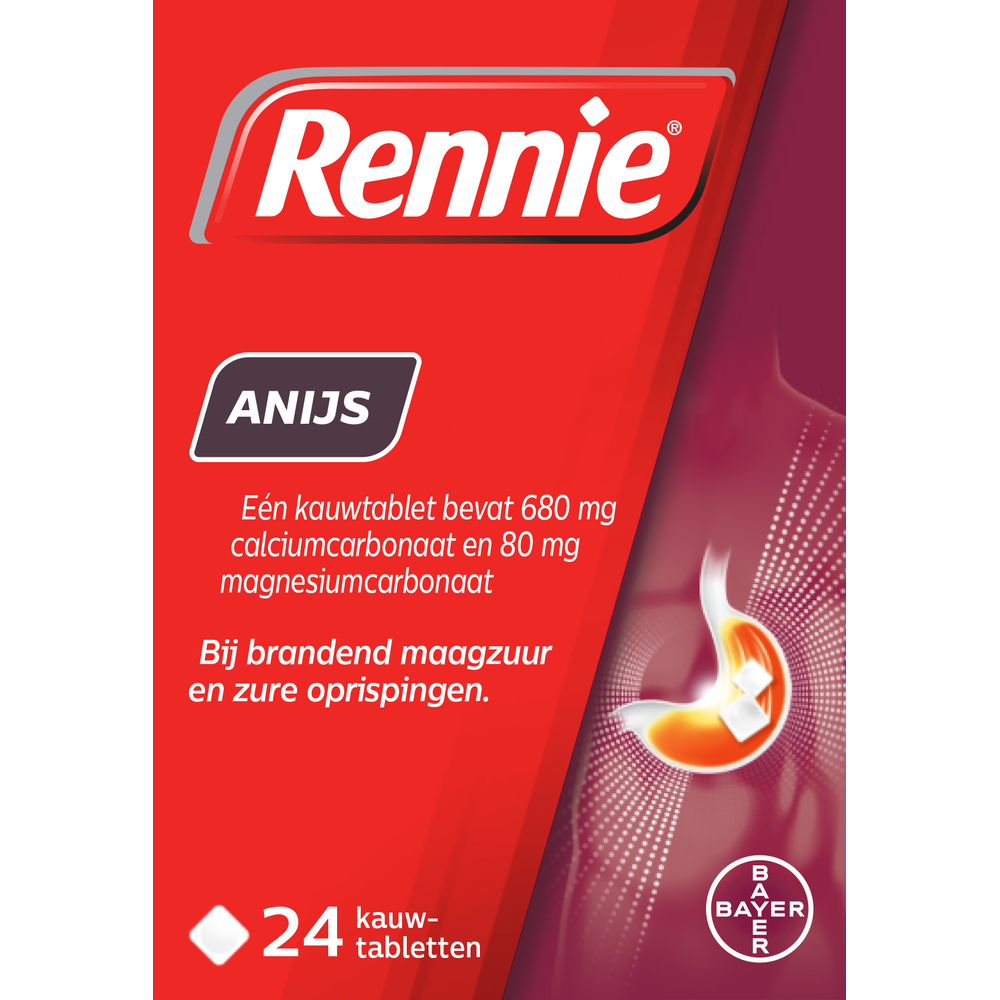 Rennie Anijs kauwtabletten bij brandend maagzuur