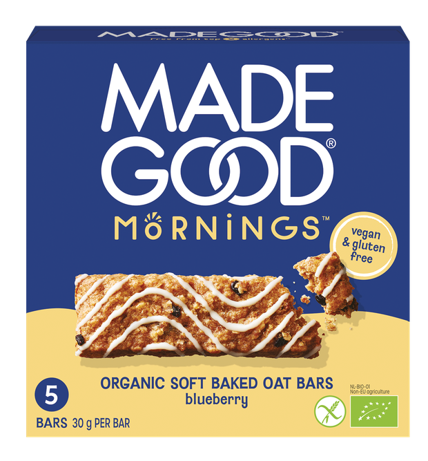 MadeGood Mornings Blueberry Soft Baked Oat Bars