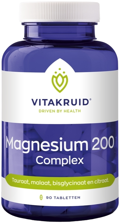 Vitakruid Magnesium 200 Complex Tauraat Malaat Bisglycinaat 90