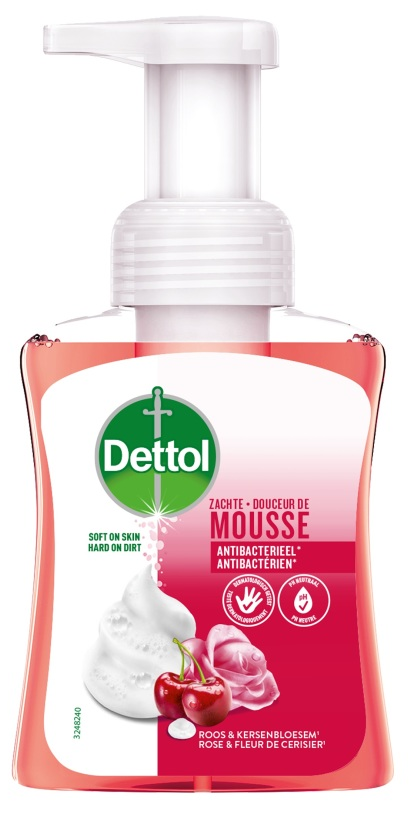Dettol  Zachte Mousse Antibacteriëel - met roos en kersenbloesem