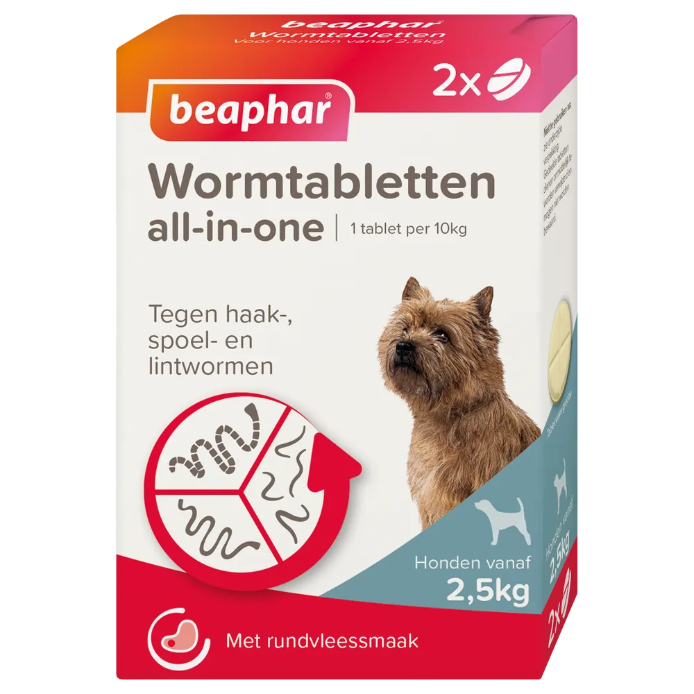 Beaphar Wormtabletten all-in-one Honden vanaf 2.5KG