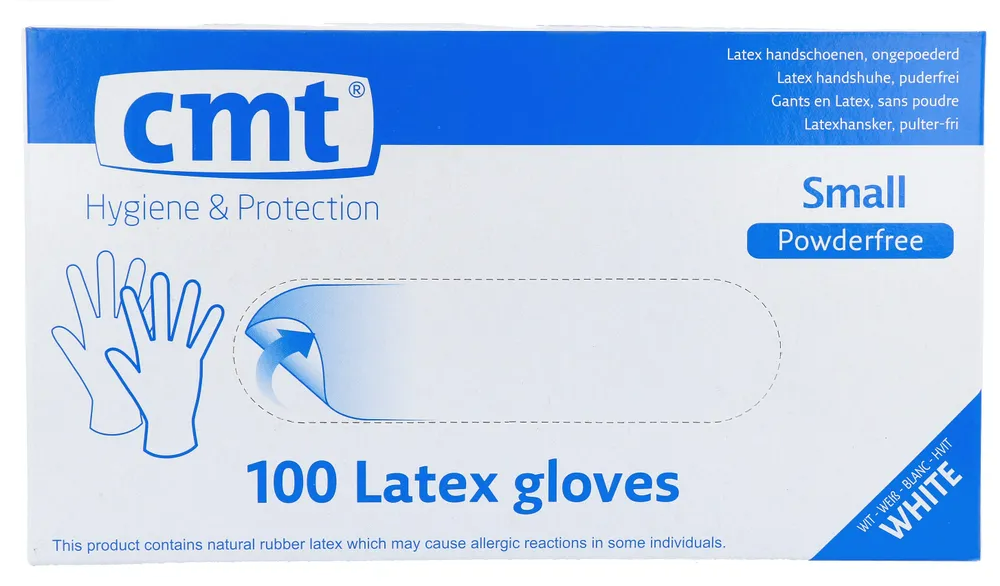 CMT Handschoenen Latex Poedervrij Naturel Small