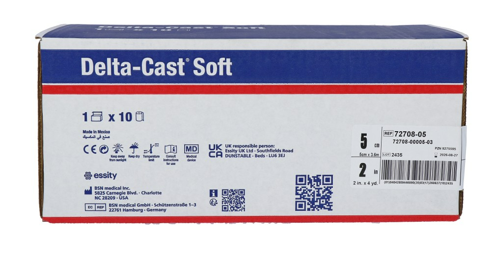 Delta-Cast Delta Cast Soft Blauw Stabilisatie Verband 3,6x5 Cm