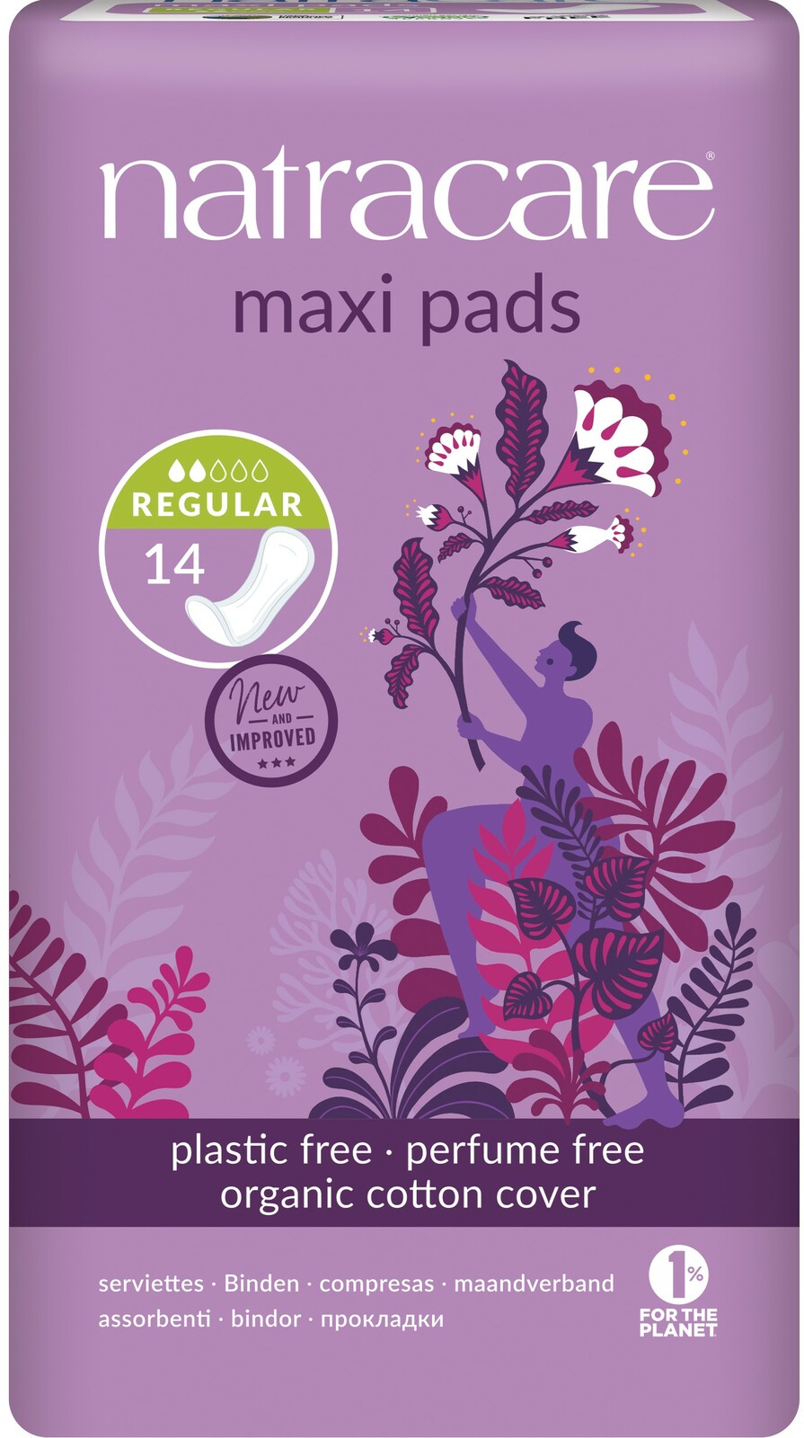 Natracare Maxi Pads Regular Maandverband 14st