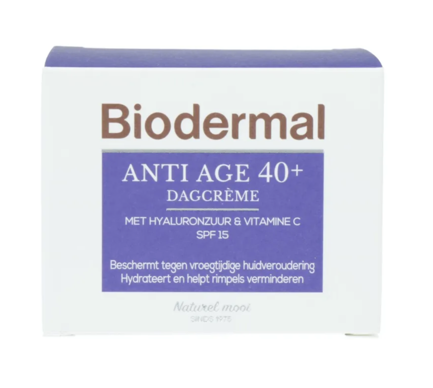 Biodermal Anti Age 40+ Dagcrème met hyaluronzuur en vitamine C  - met SPF15