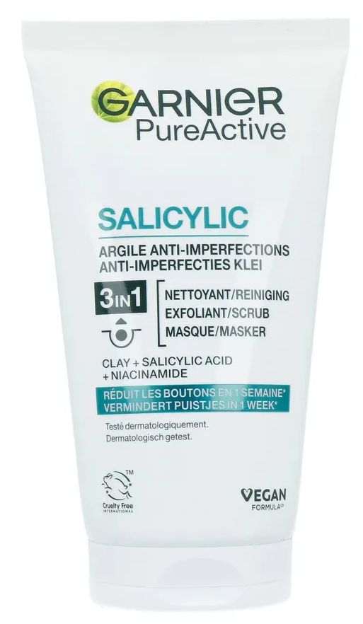 Garnier Pure Active 3-in-1 Anti-Puistjes Reinigings Masker