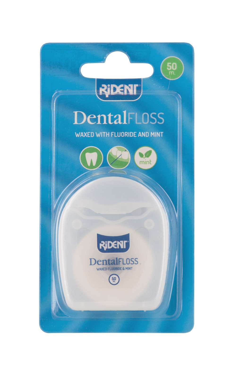 Rident Floss Fluor Mint Waxed 50m
