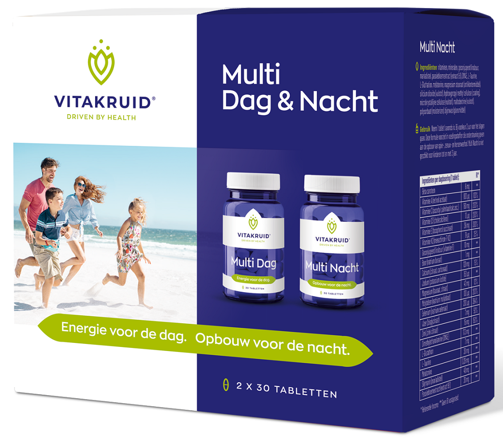 Vitakruid Multi Dag & Nacht HD 100% Vegan 2 x 30