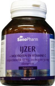 Sanopharm IJzer 10mg Molybdeen Tabletten