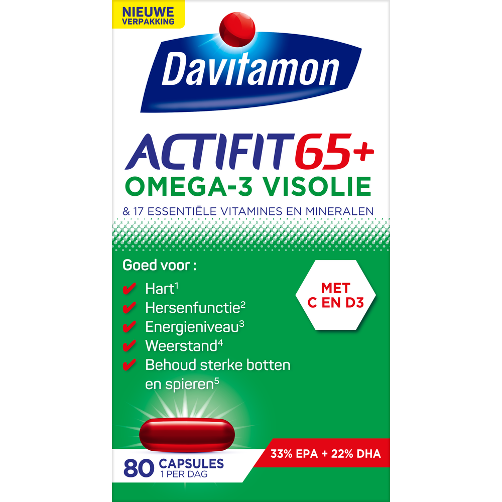 Davitamon Actifit 65+ Omega-3 Visolie Capsules