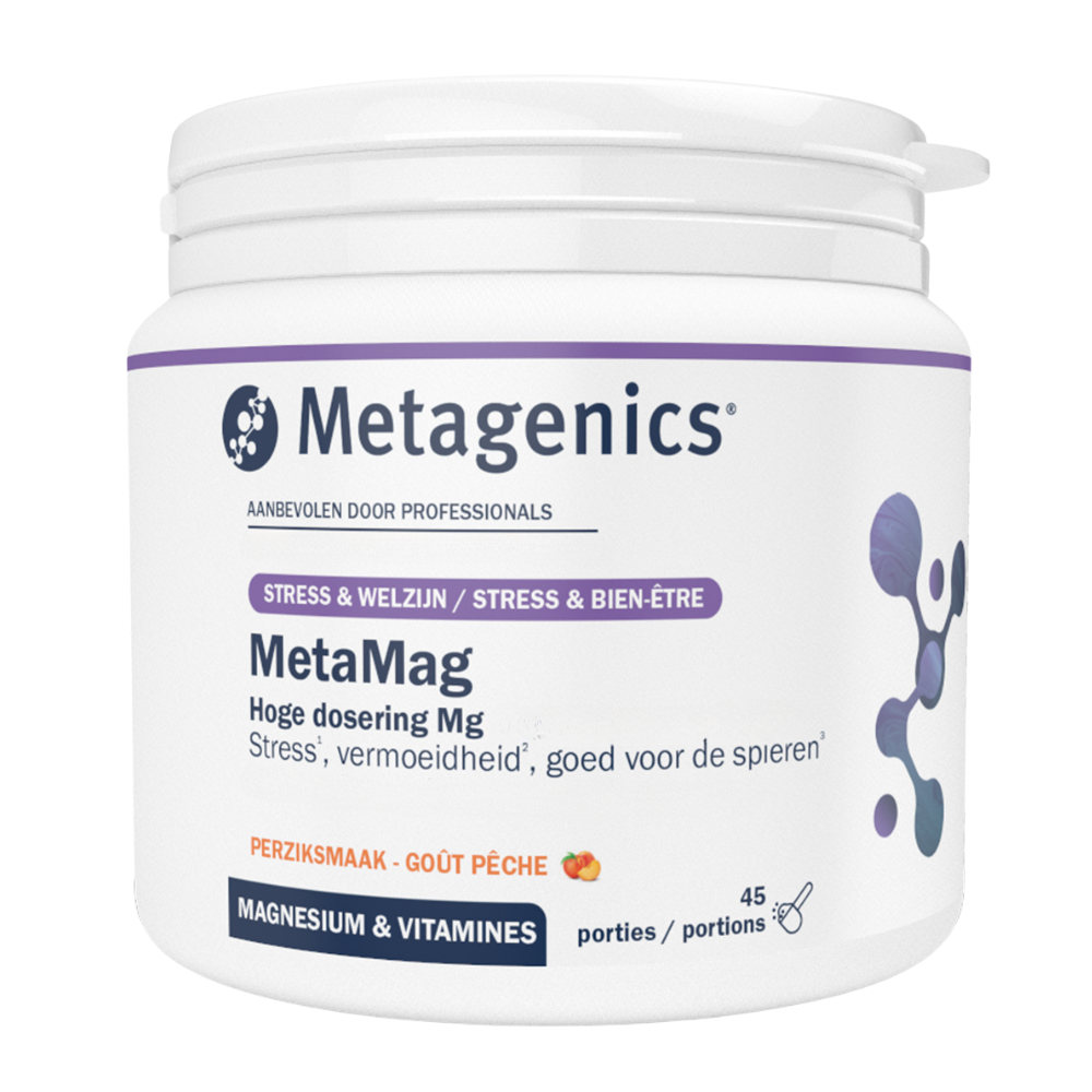 Metagenics MetaMag Manesium & Vitamines Perziksmaak