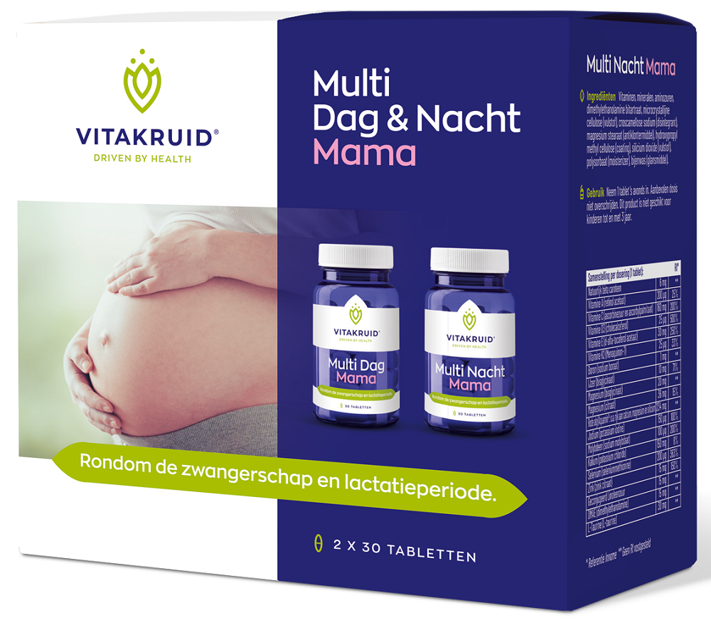 Vitakruid Multi Dag & Nacht Mama 100% Vegan 2 x 30