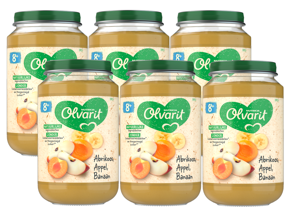 Olvarit 8m+ Abrikoos Appel Banaan