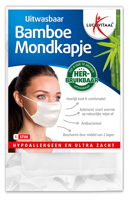 Lucovitaal Bamboe Mondkapje - Uitwasbaar
