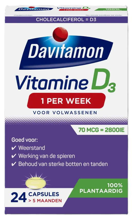 Davitamon Vitamine D3 - 1 per week - 100% Plantaardig