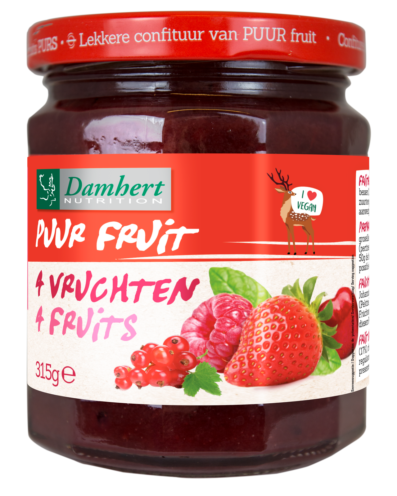 Damhert Puur Fruit Confituur 4 Vruchten