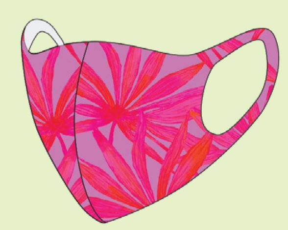 Interstat Mondkapje Roze Bloem One Size - Uitwasbaar