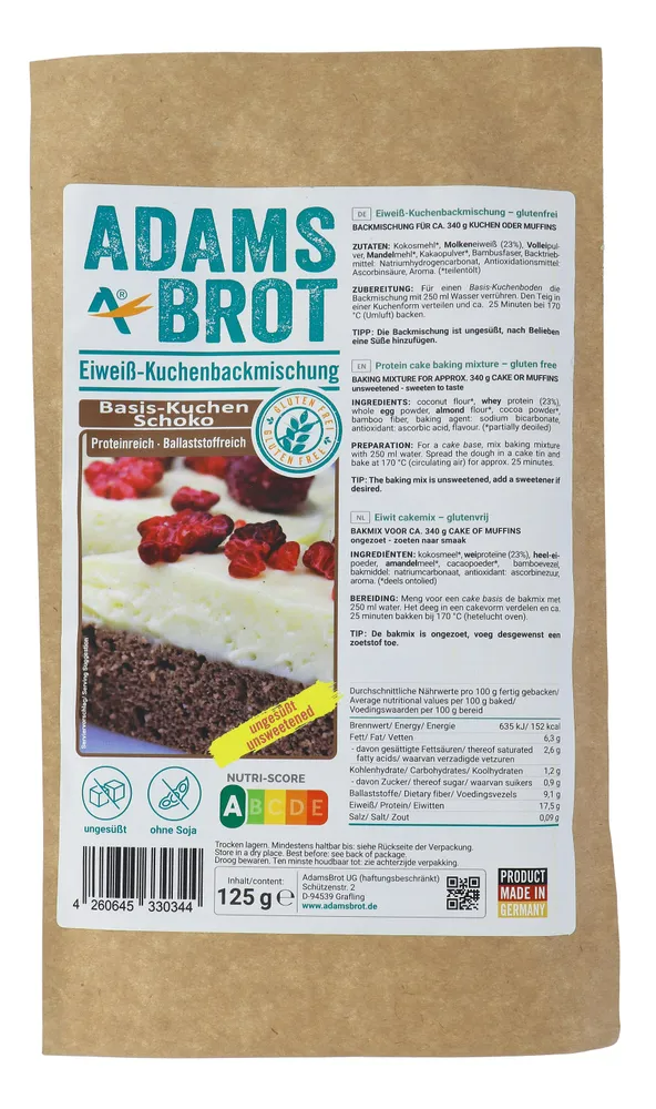 Adams Brot Eiwit Cakemix Glutenvrij