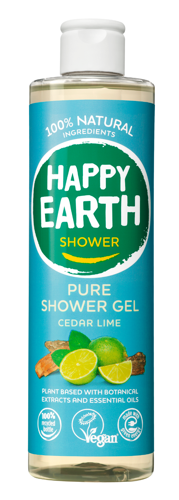 Happy Earth 100% Natural Shower Gel Cedar Lime