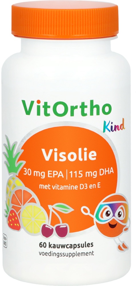 VitOrtho Visolie 30 mg EPA – 115 mg DHA Kind Kauwcapsules