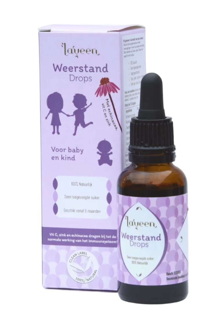 Laveen Weerstand Drops - Echinacea, vitamine C en zink druppels