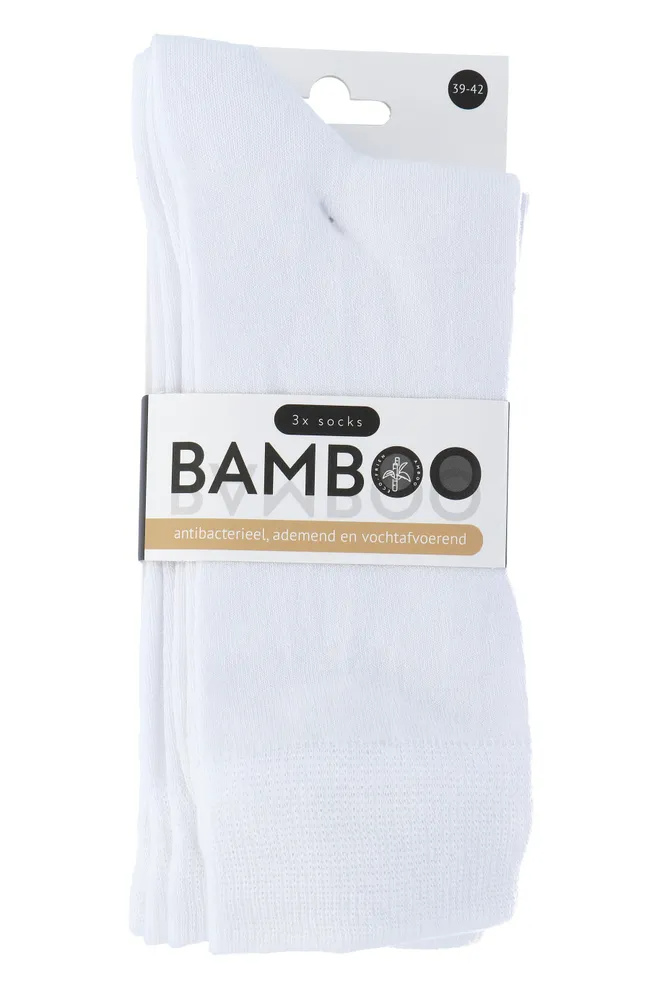 Naproz Bamboo Airco Sokken Wit 3-Pack 39-42