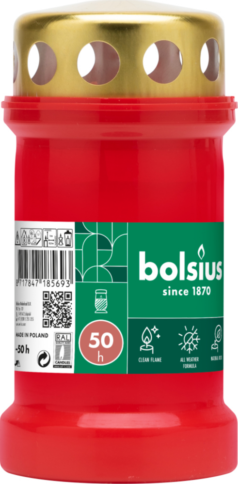 Bolsius Graflicht Rood Met Deksel Nr3