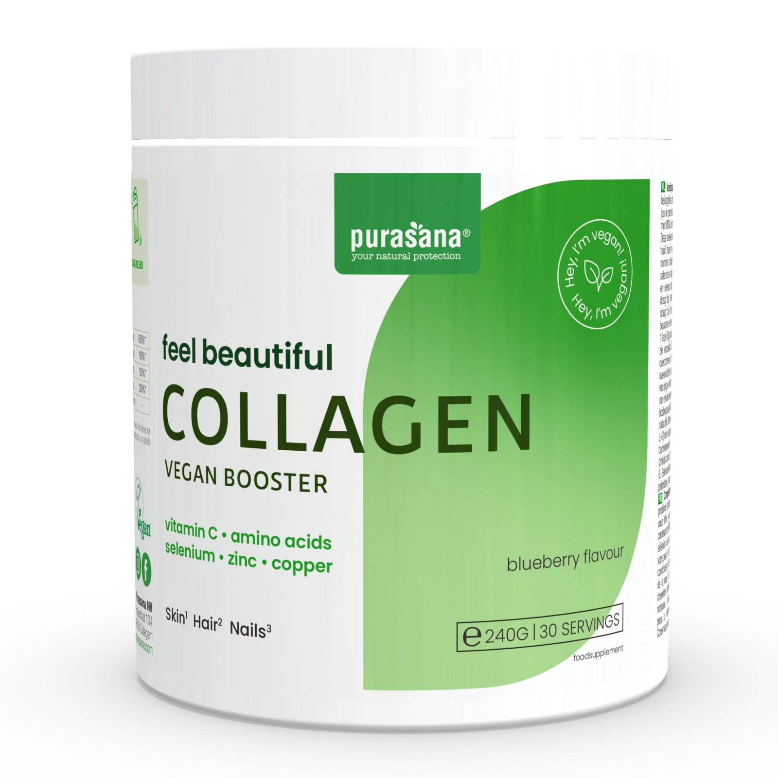 Purasana Vegan Booster Collageen Poeder - Blauwe bes
