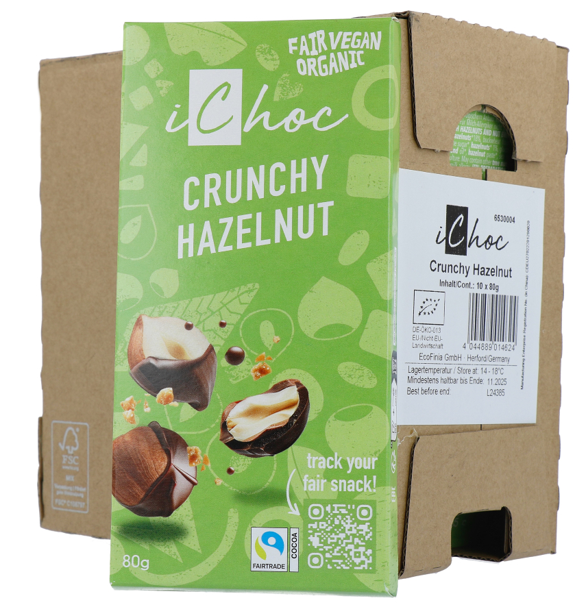 iChoc Crunchy Hazelnut Melkchocoladereep