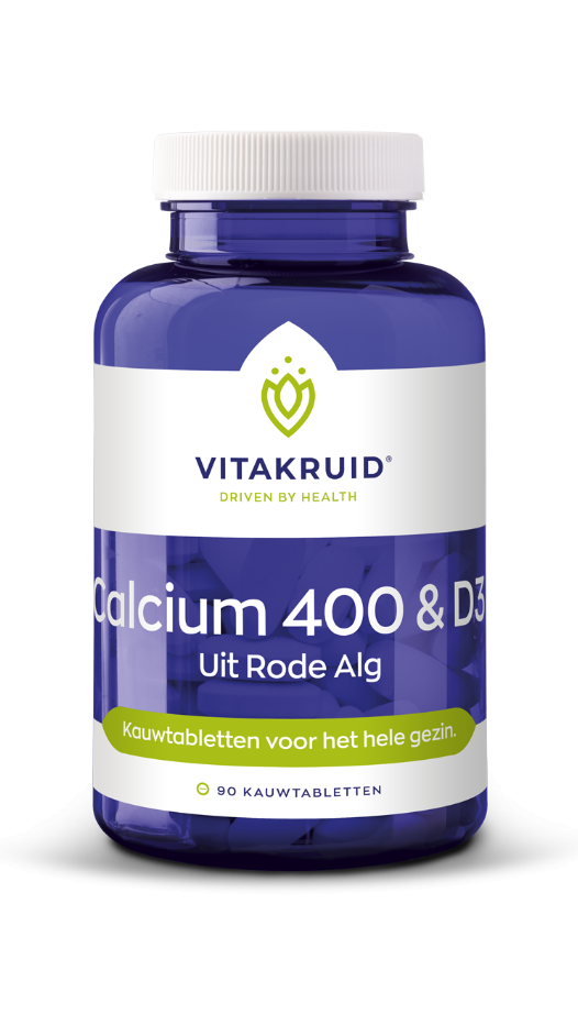 Vitakruid Calcium 400 & D3 uit Rode Alg Kauwtabletten