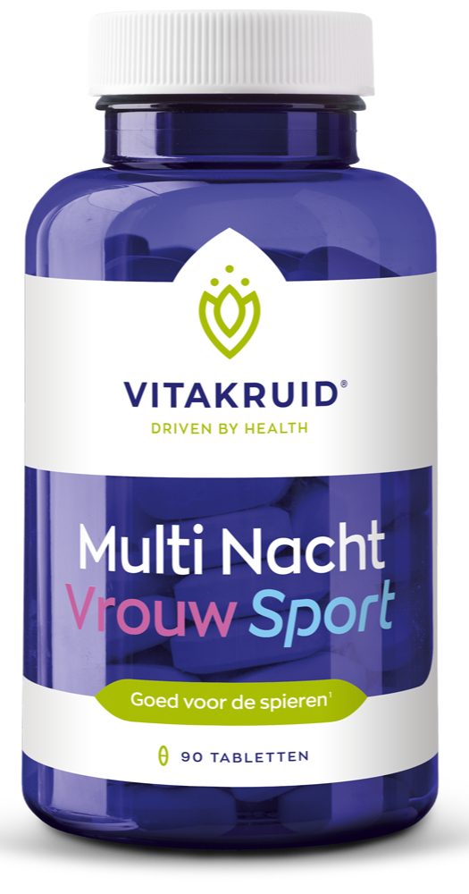 Vitakruid Multi Nacht Vrouw Sport 100% Vegan Tabletten
