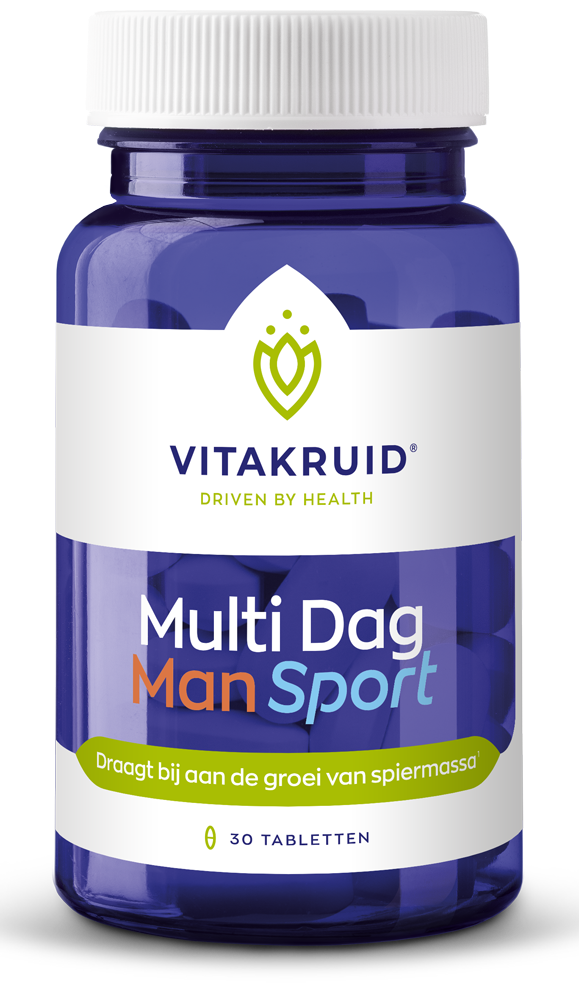 Vitakruid Multi Dag Man Sport 100% Vegan 30 Tabletten