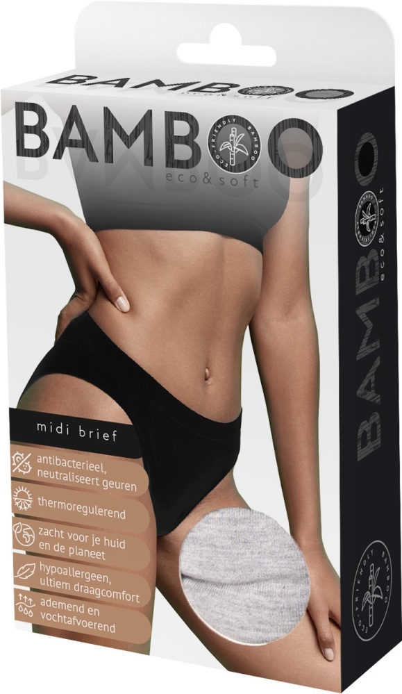 Naproz Bamboo Midi Brief Grijs XL