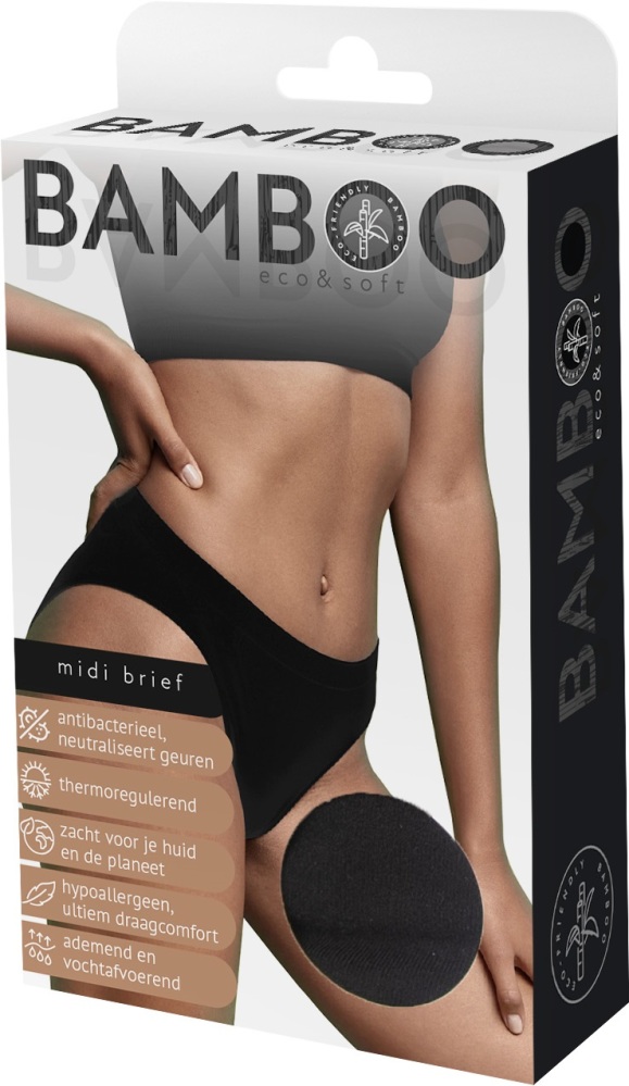 Naproz Bamboo Midi Brief Zwart L