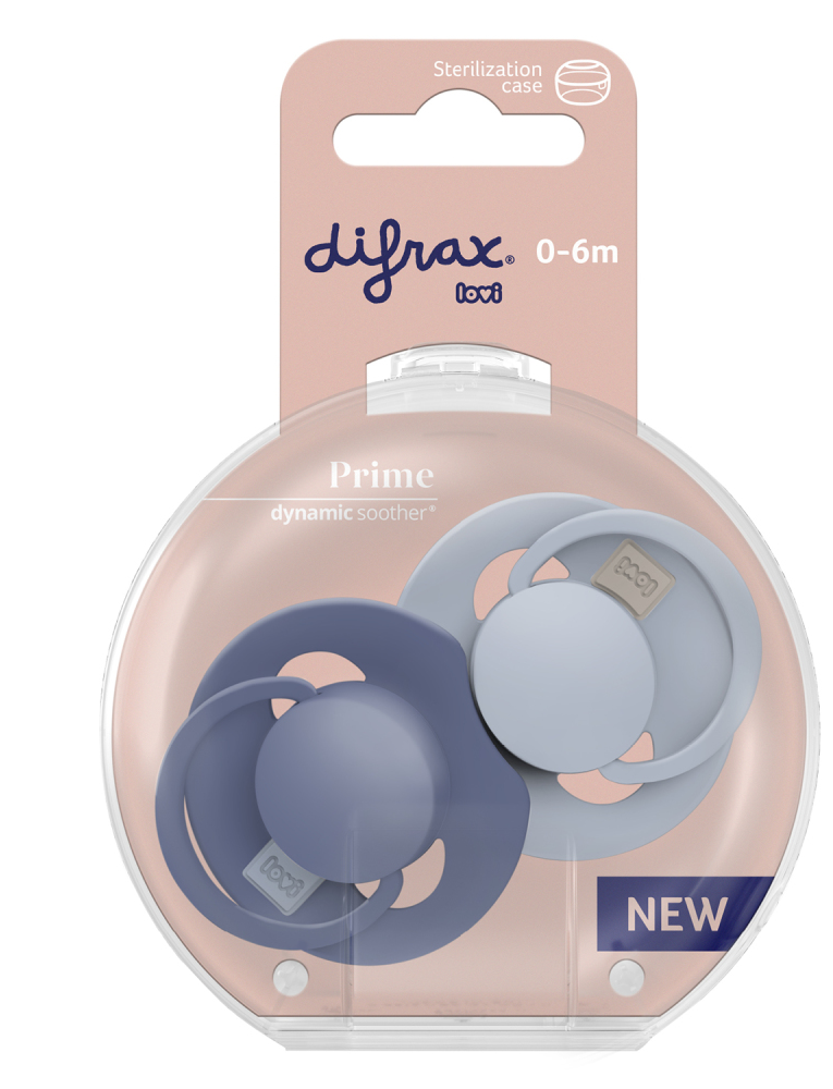 Difrax LOVI Prime Pacifier 0-6 Months - Blue