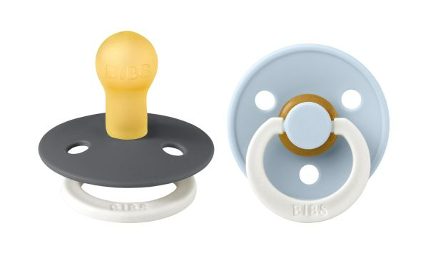 Bibs Fopspeen 0-6 Maanden Iron/Baby Blue - Glow In The Dark