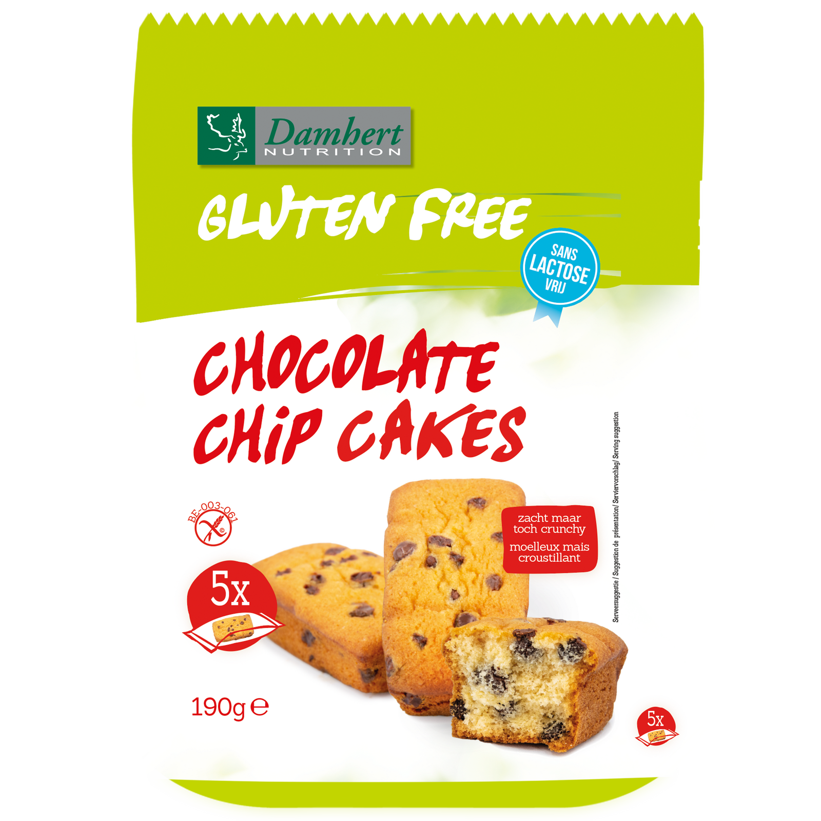 Damhert Gluten Free Lactose Free  Choco Chip Cakes