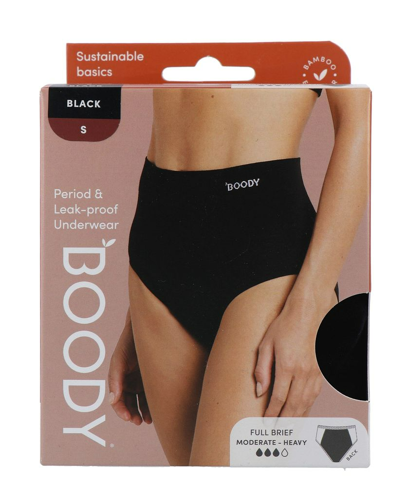 Boody Menstruatieondergoed Tailleslip Zwart Normaal/Hevig Maat S