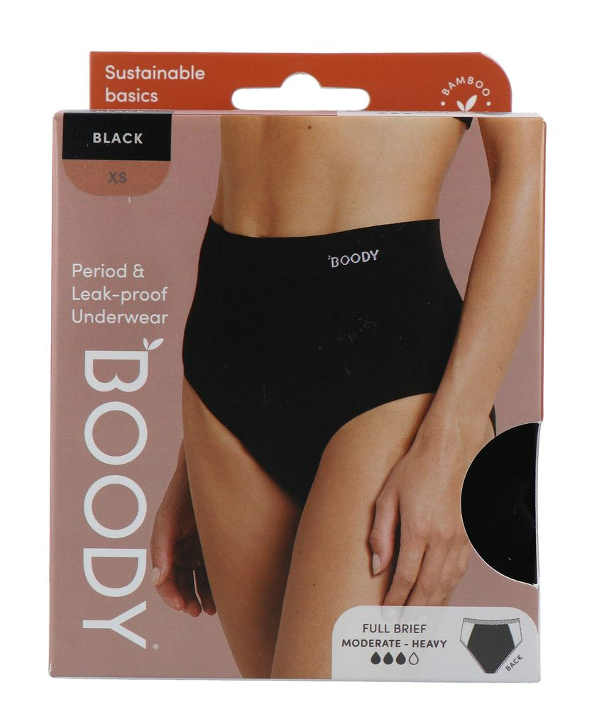 Boody Menstruatieondergoed Tailleslip Zwart Normaal/Hevig Maat XS
